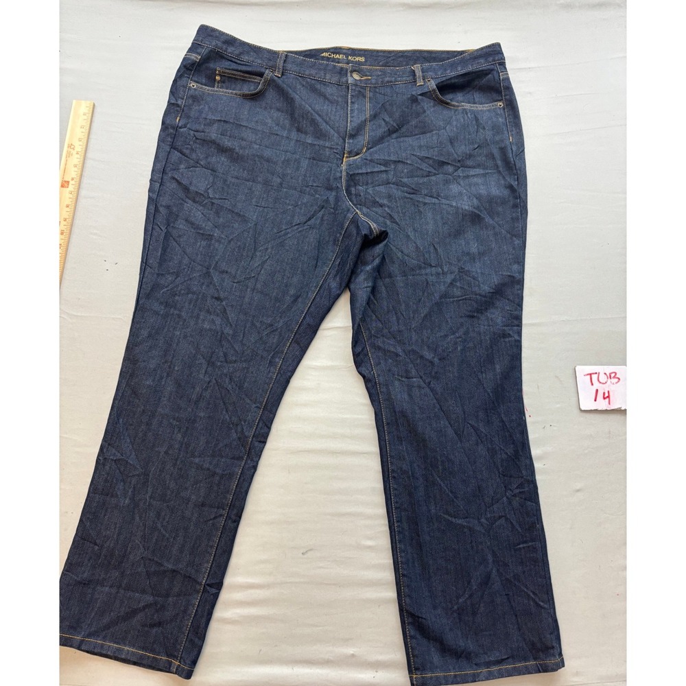 Michael Kors Womens Plus Size 22W Dark Wash Straight Leg Stretch Denim Jeans